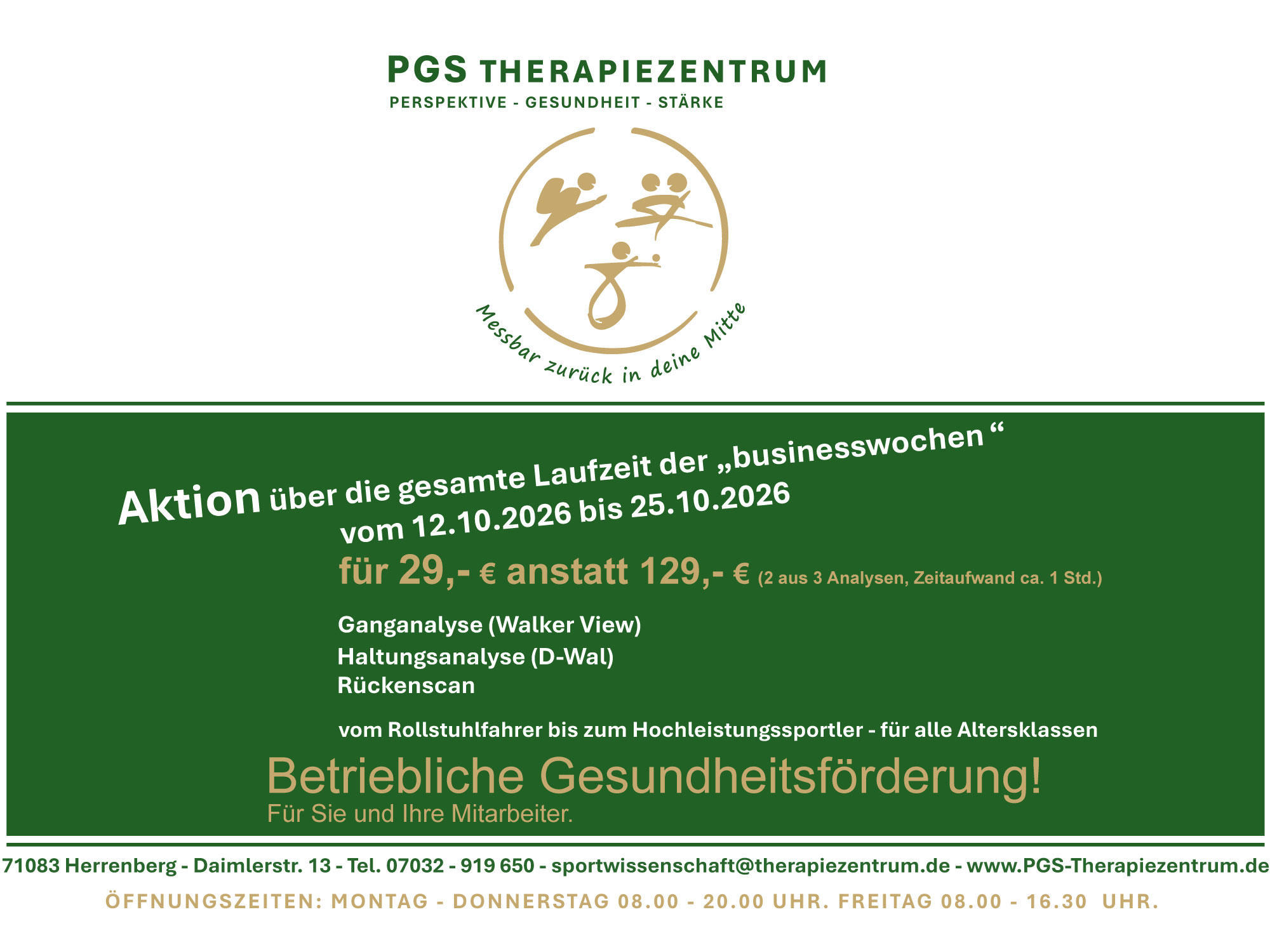 Businesswochen Tipp PGS Therapiezentrum